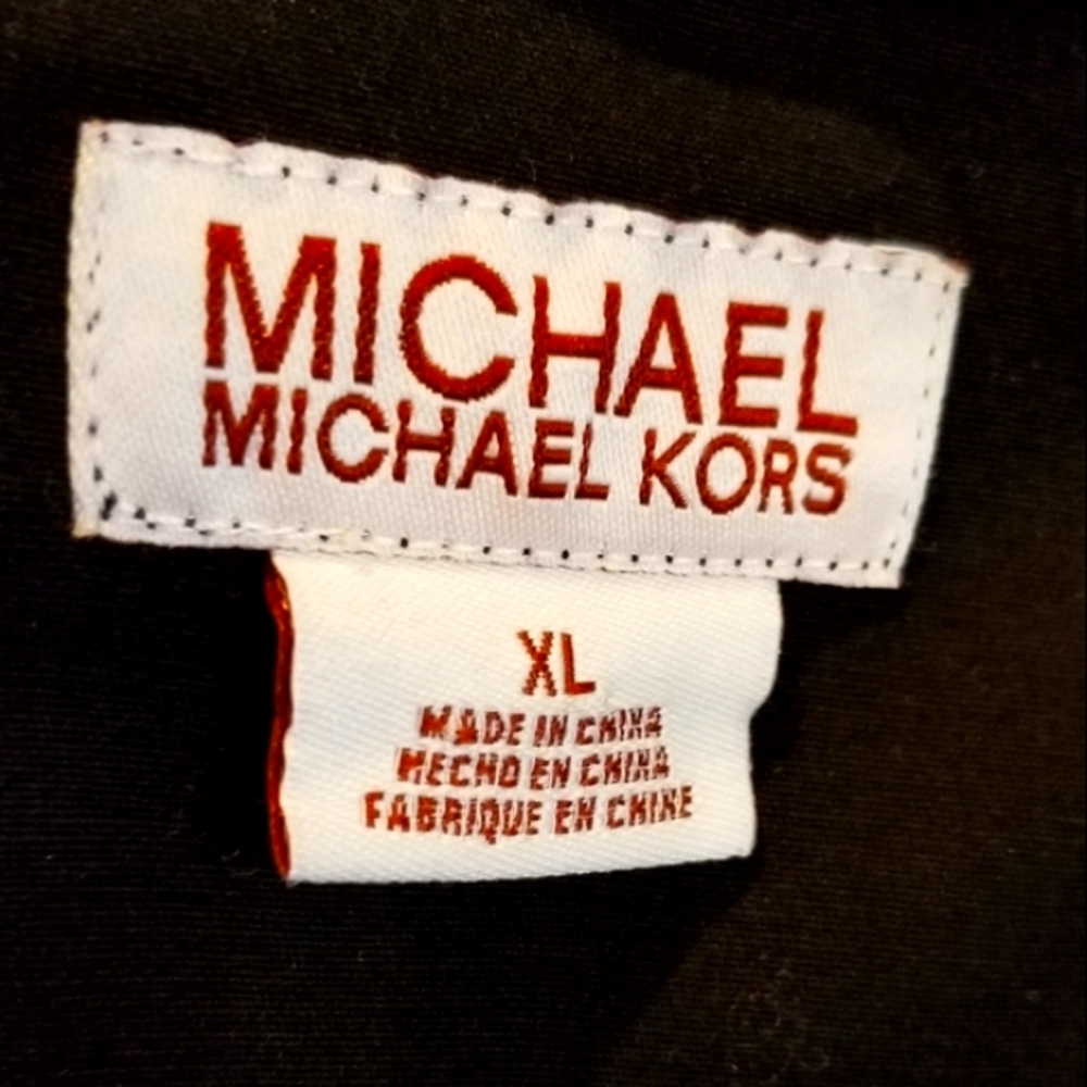 Michael By Michael Kors Cotton Black Trench Coat with Gold Buttons and Belt - Picture 5 of 8